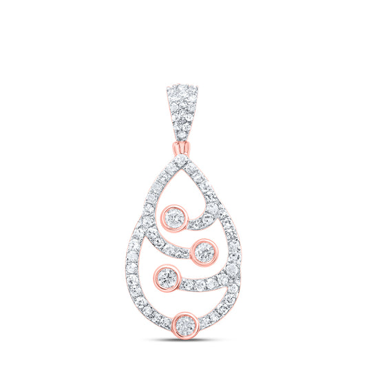 10kt Rose Gold 3/8 Cttw Natural Diamond Pendant