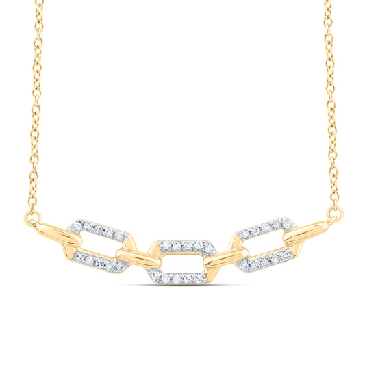 10kt Yellow Gold 1/8 Cttw Natural Diamond Fashion Necklace, Length: 18 Inch