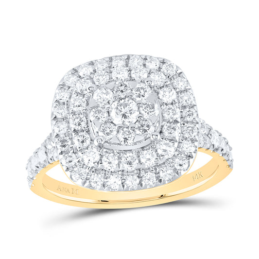 14kt Yellow Gold 1 1/4 Cttw Natural Diamond Ana M Bridal Wedding Engagement Anniversary Ring, Women Size: 5-9