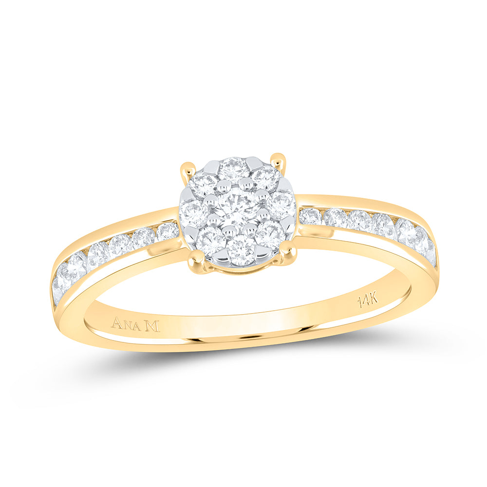 14kt Yellow Gold 1/2 Cttw Natural Diamond Ana M Bridal Wedding Engagement Anniversary Ring, Women Size: 5-9