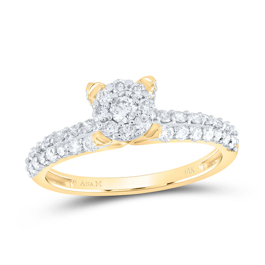 14kt Yellow Gold 3/4 Cttw Natural Diamond Ana M Bridal Wedding Engagement Anniversary Ring, Women Size: 5-9