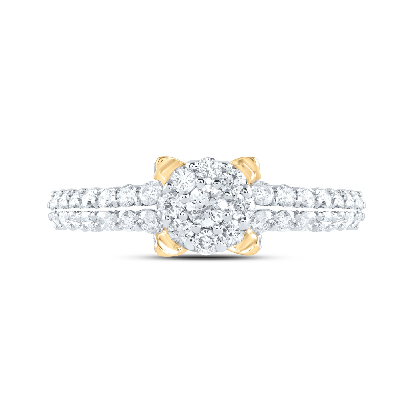 14kt Yellow Gold 3/4 Cttw Natural Diamond Ana M Bridal Wedding Engagement Anniversary Ring, Women Size: 5-9