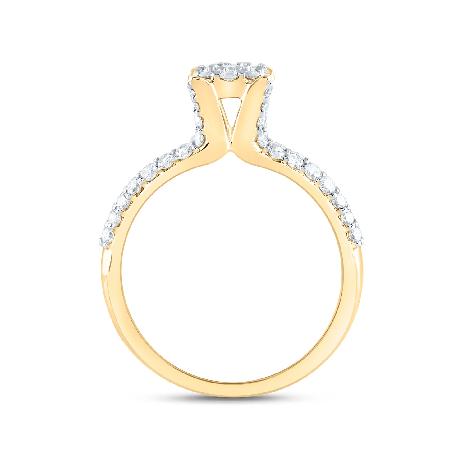 14kt Yellow Gold 3/4 Cttw Natural Diamond Ana M Bridal Wedding Engagement Anniversary Ring, Women Size: 5-9