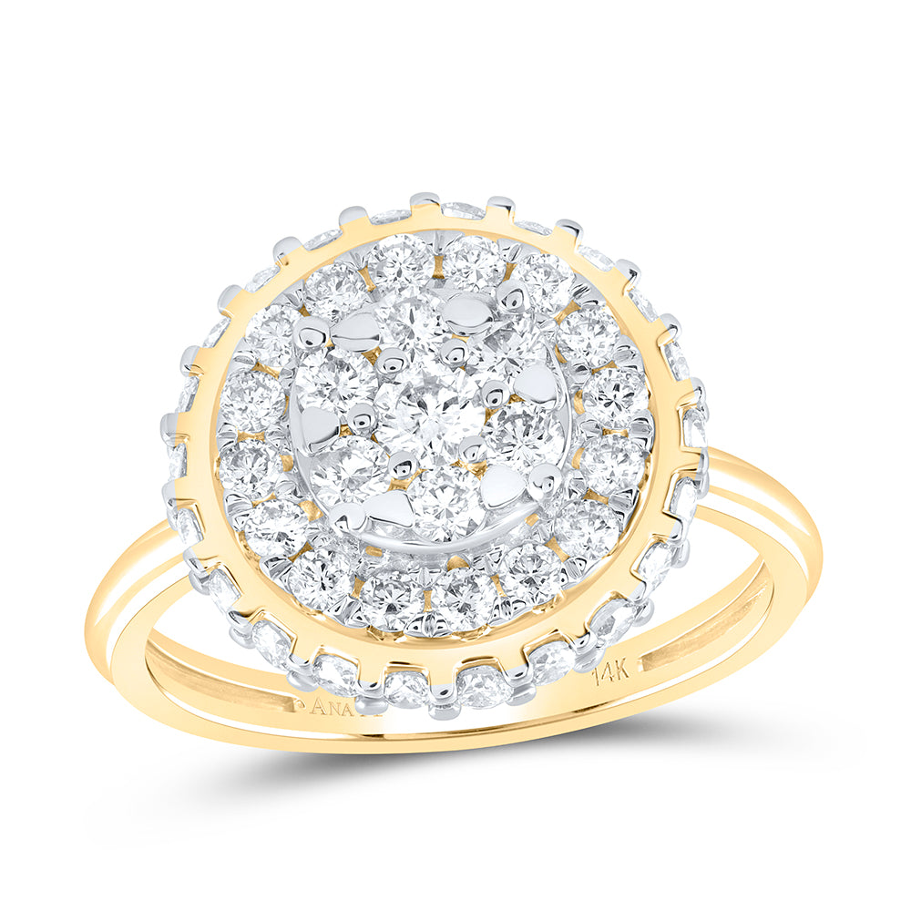 14kt Yellow Gold 1 1/5 Cttw Natural Diamond Ana M Bridal Wedding Engagement Anniversary Ring, Women Size: 5-9