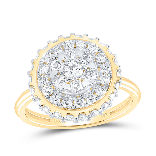 14kt Yellow Gold 1 1/5 Cttw Natural Diamond Ana M Bridal Wedding Engagement Anniversary Ring, Women Size: 5-9
