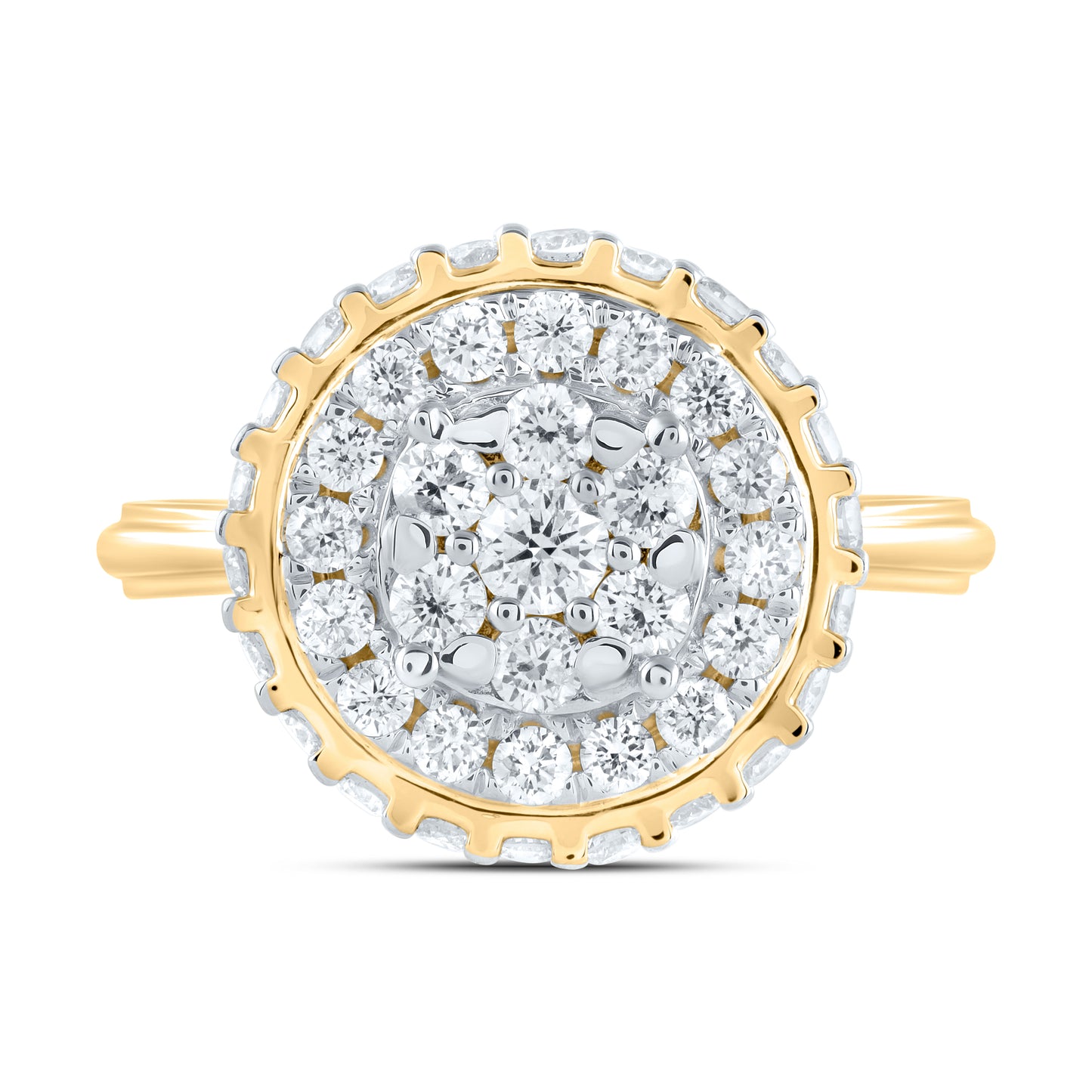 14kt Yellow Gold 1 1/5 Cttw Natural Diamond Ana M Bridal Wedding Engagement Anniversary Ring, Women Size: 5-9