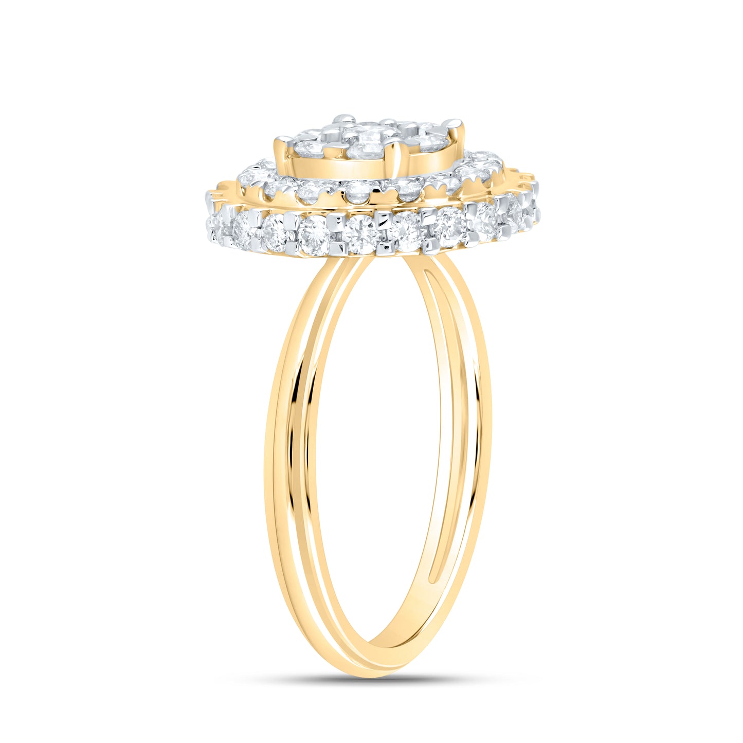 14kt Yellow Gold 1 1/5 Cttw Natural Diamond Ana M Bridal Wedding Engagement Anniversary Ring, Women Size: 5-9