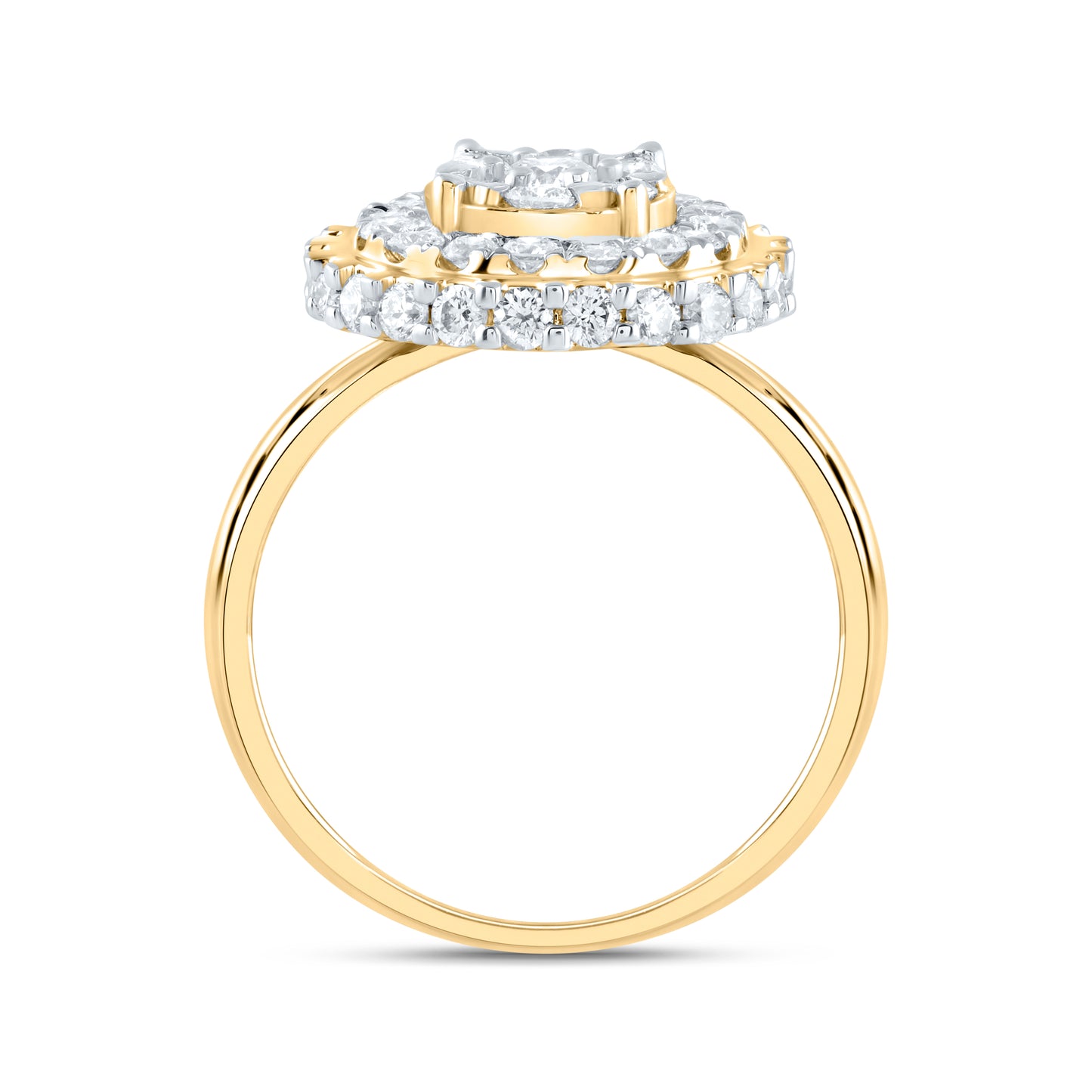 14kt Yellow Gold 1 1/5 Cttw Natural Diamond Ana M Bridal Wedding Engagement Anniversary Ring, Women Size: 5-9