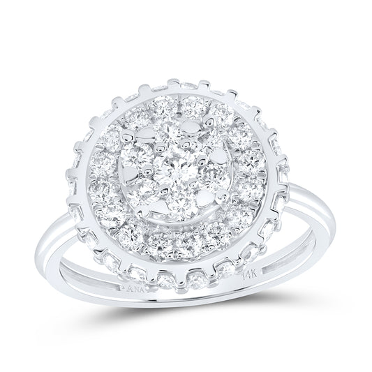 14kt White Gold 1 1/5 Cttw Natural Diamond Ana M Bridal Wedding Engagement Anniversary Ring, Women Size: 5-9