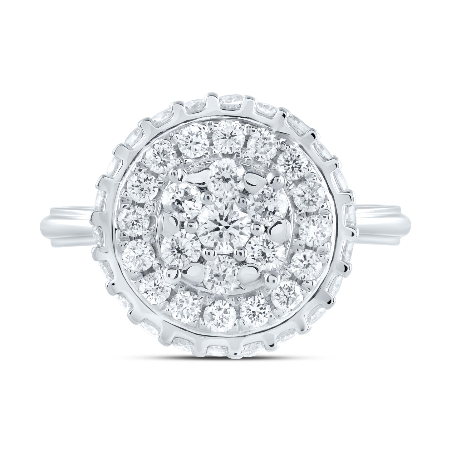 14kt White Gold 1 1/5 Cttw Natural Diamond Ana M Bridal Wedding Engagement Anniversary Ring, Women Size: 5-9