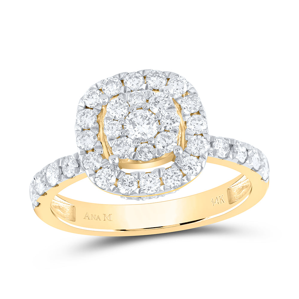 14kt Yellow Gold 1 1/5 Cttw Natural Diamond Ana M Bridal Wedding Engagement Anniversary Ring, Women Size: 5-9