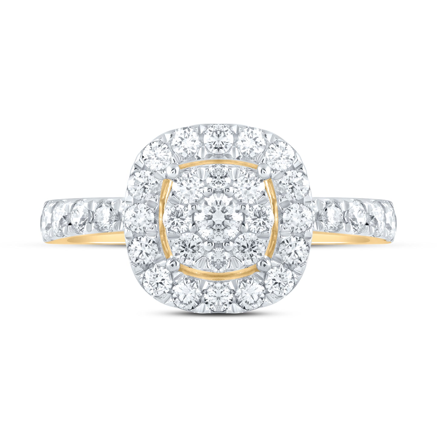 14kt Yellow Gold 1 1/5 Cttw Natural Diamond Ana M Bridal Wedding Engagement Anniversary Ring, Women Size: 5-9