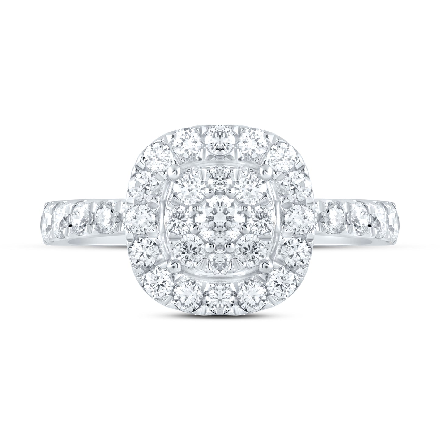 14kt White Gold 1 1/5 Cttw Natural Diamond Ana M Bridal Wedding Engagement Anniversary Ring, Women Size: 5-9