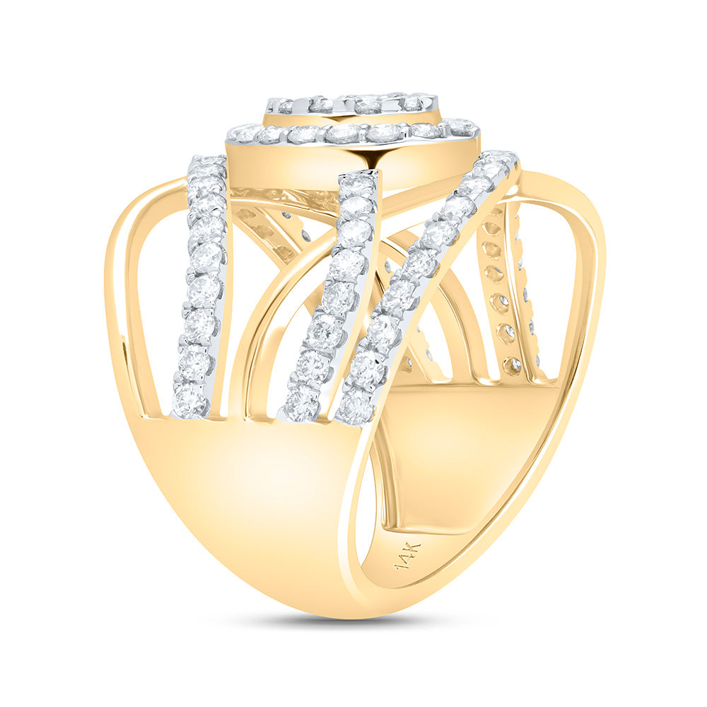 14kt Yellow Gold 1 1/2 Cttw Natural Diamond Ana M Bridal Wedding Engagement Anniversary Ring, Women Size: 5-9