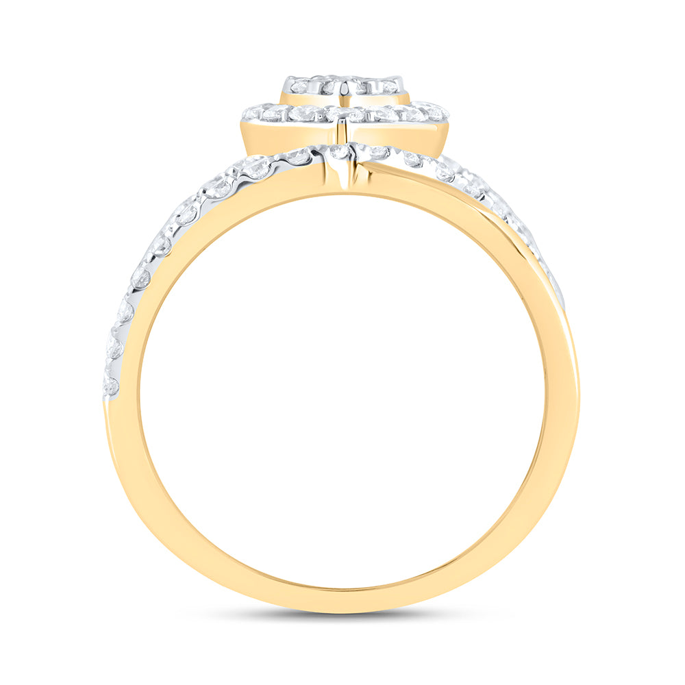 14kt Yellow Gold 1 1/2 Cttw Natural Diamond Ana M Bridal Wedding Engagement Anniversary Ring, Women Size: 5-9