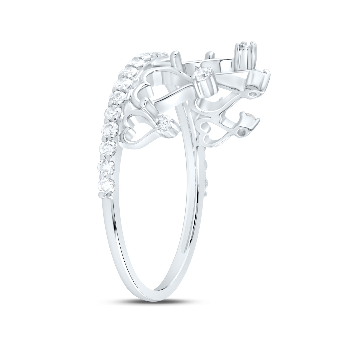 14K Yellow or White Gold 1/3 Ctw Natural Diamond Fashion Crown Ring, Womens Size: 5-9