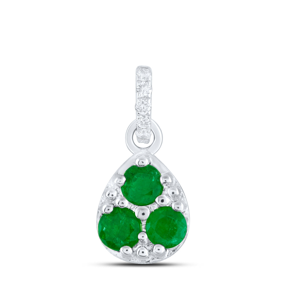 14kt Yellow Or White Or Rose Gold Diamond Ana M and Round Natural Gem Pear Pendant