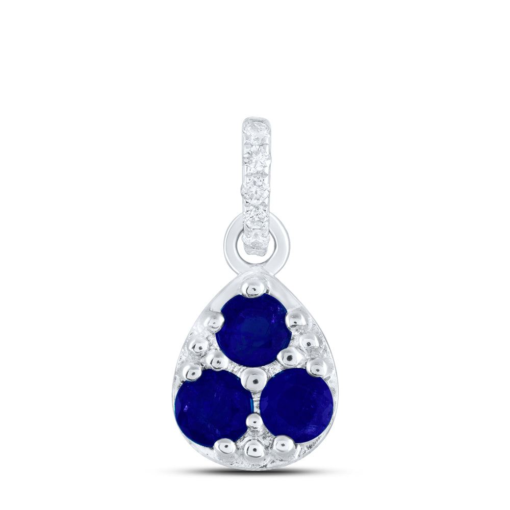 14kt Yellow Or White Or Rose Gold Diamond Ana M and Round Natural Gem Pear Pendant