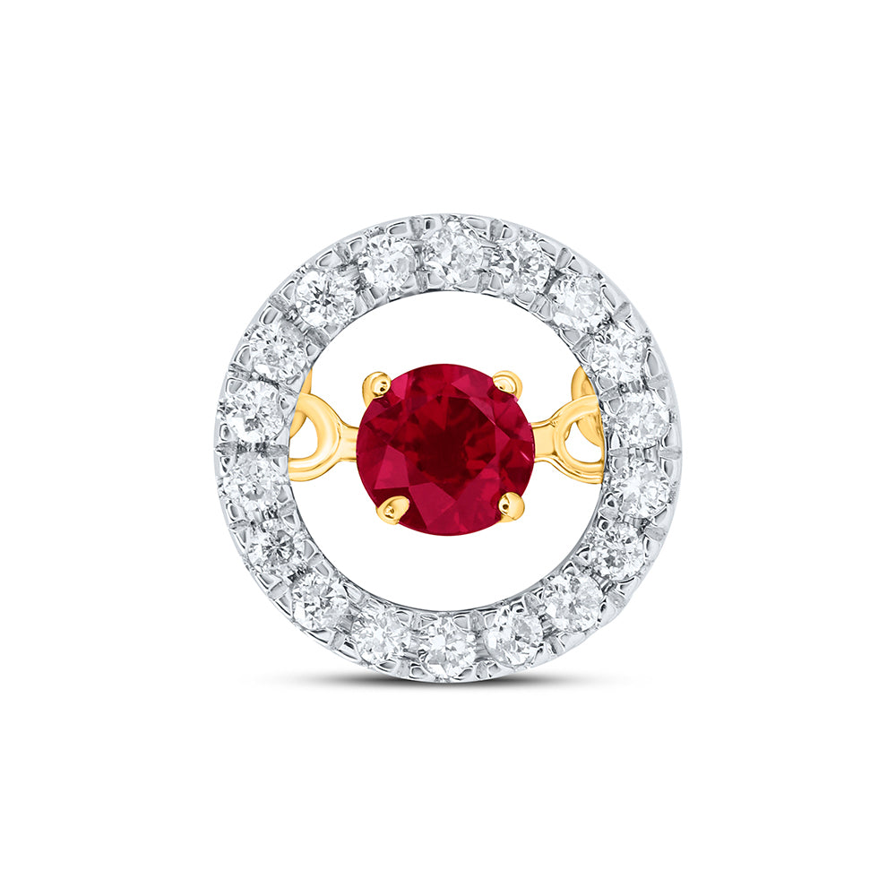 10kt Yellow Or White Gold Diamond 3mm Round Natural Gem Dancing Pendant