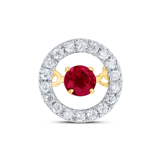 10kt Yellow Or White Gold Diamond 3mm Round Natural Gem Dancing Pendant