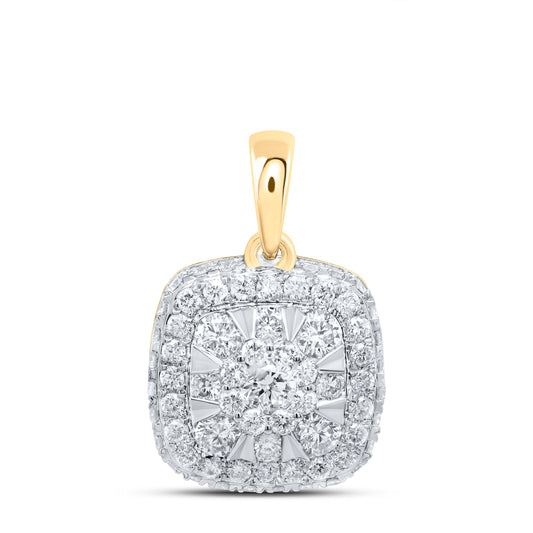 14kt Yellow Gold 1/2 Cttw Diamond Ana M Fashion Cushion Pendant