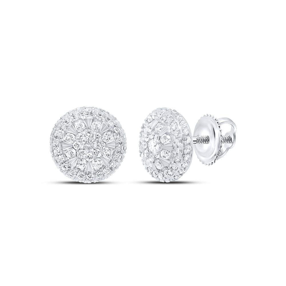 14kt White Gold 3/4 Cttw Diamond Ana M Fashion Round Earring