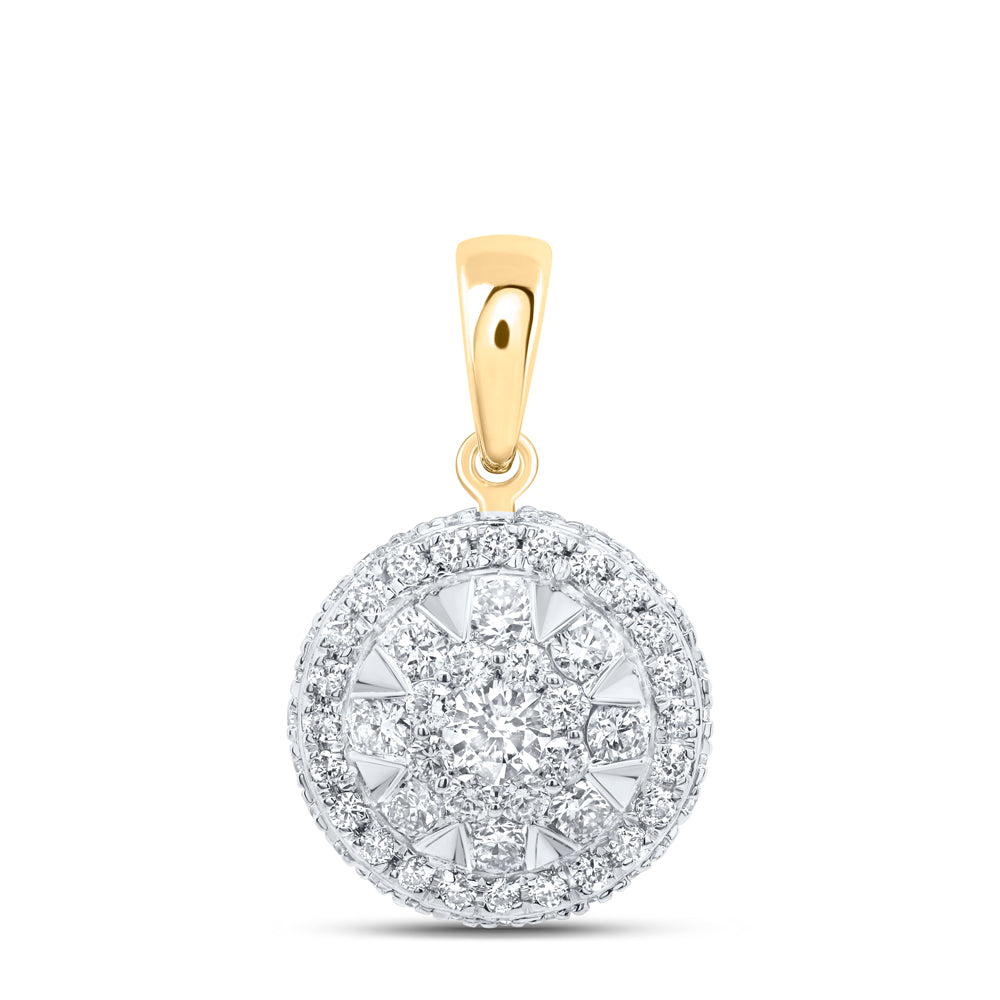 14kt Yellow Gold 1/2 Cttw Diamond Ana M Fashion Round Pendant