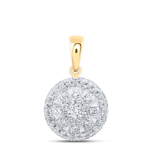 14kt Yellow Gold 1/2 Cttw Diamond Ana M Fashion Round Pendant