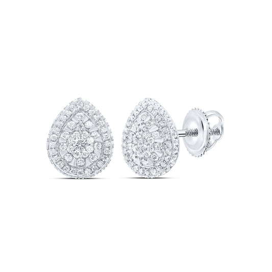 14kt White Gold 3/4 Cttw Diamond Ana M Fashion Pear Earring