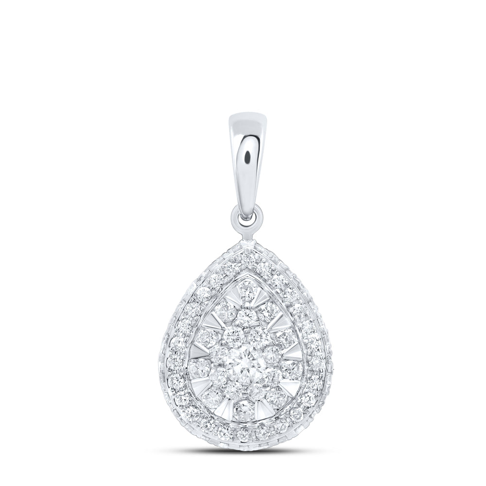 14kt White Gold 1/2 Cttw Diamond Ana M Fashion Pear Pendant