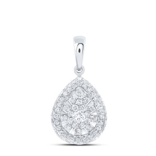 14kt White Gold 1/2 Cttw Diamond Ana M Fashion Pear Pendant