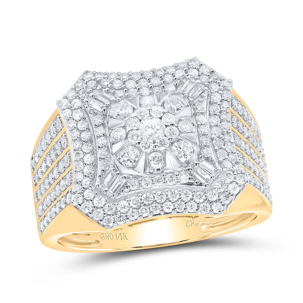 14kt Yellow Gold 1 1/2 Cttw Diamond Mens Ring, Men Size: 8-12