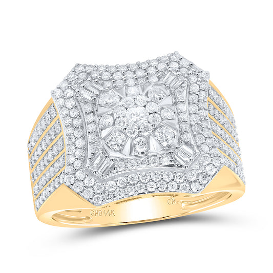 14kt Yellow Gold 1 1/2 Cttw Diamond Mens Ring, Men Size: 8-12