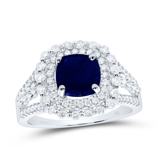 14kt Yellow Or White Or Rose Gold Diamond Ana M 7mm Cu Natural Gem Wedding Engagement Anniversary Ring