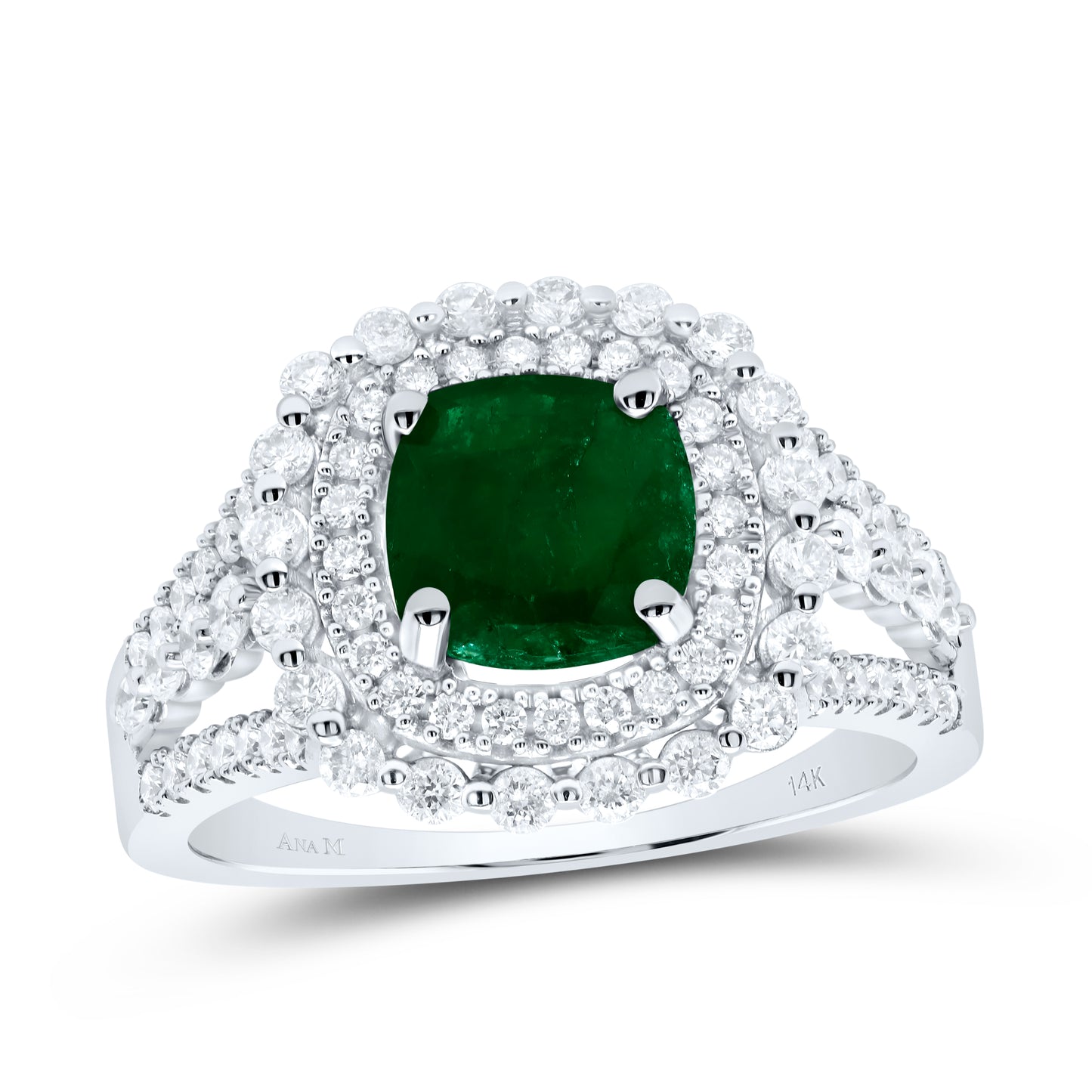 14kt Yellow Or White Or Rose Gold Diamond Ana M 7mm Cu Natural Gem Wedding Engagement Anniversary Ring