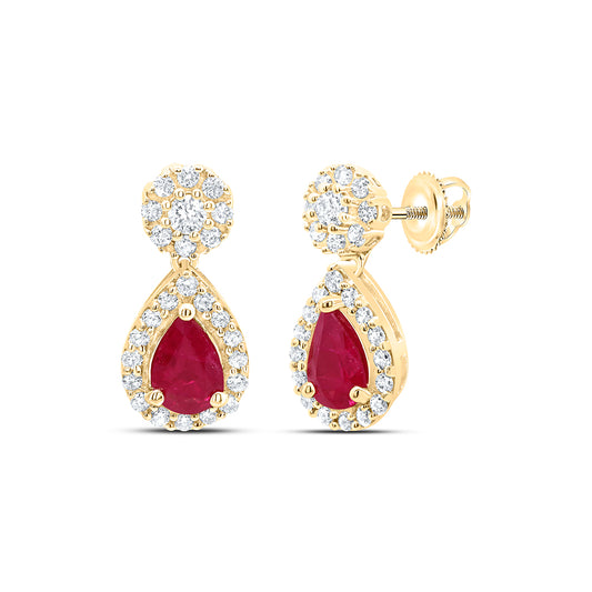 14kt Yellow Or White Or Rose Gold Diamond Ana M 6x4mm Pear Natural Gem Earring