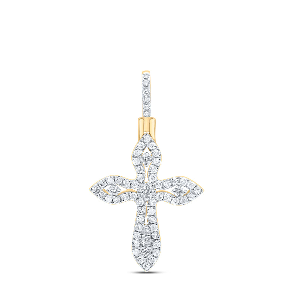 10kt Yellow Gold 3/8 Cttw Diamond Cross Pendant