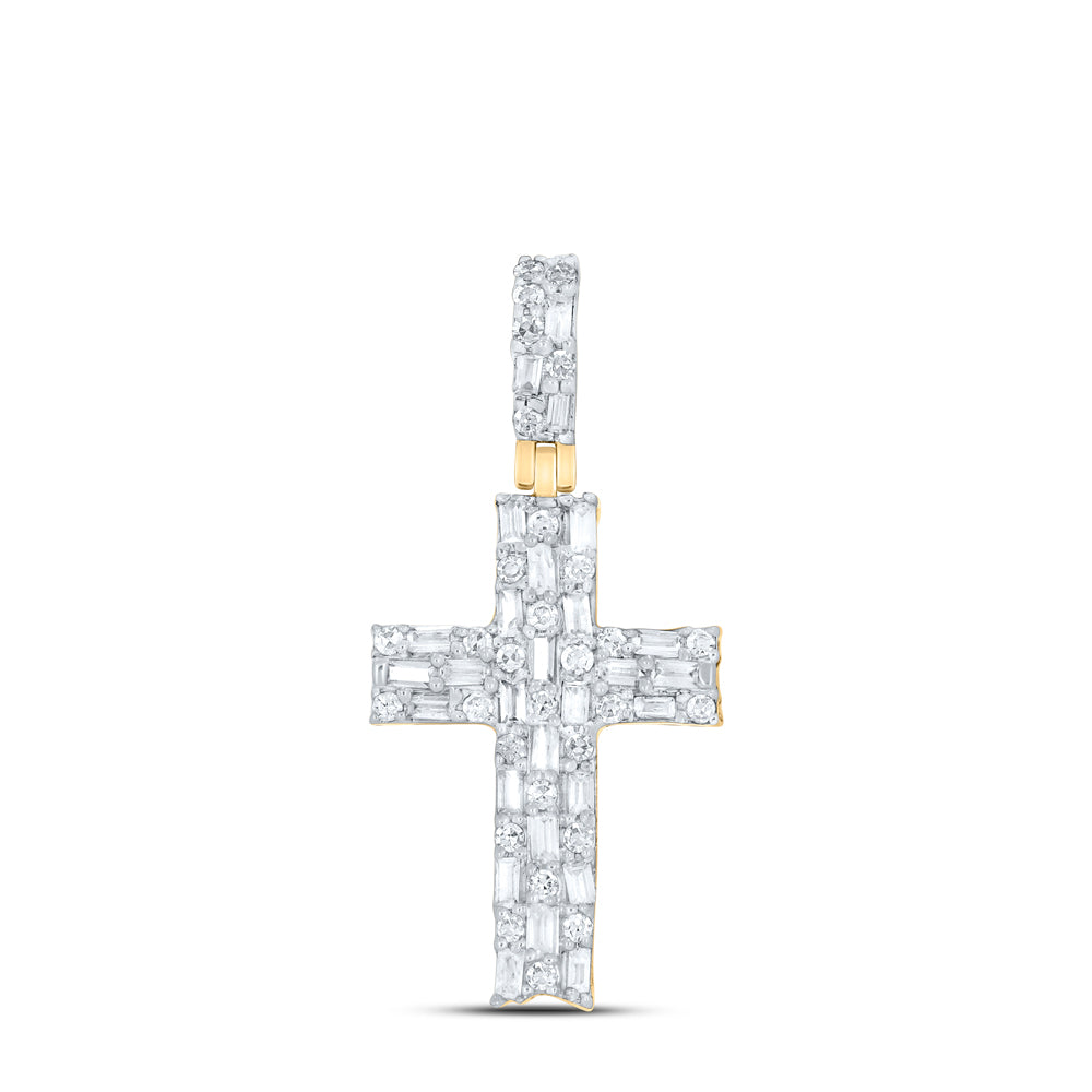 10kt Yellow Gold 5/8 Cttw Diamond Cross Pendant