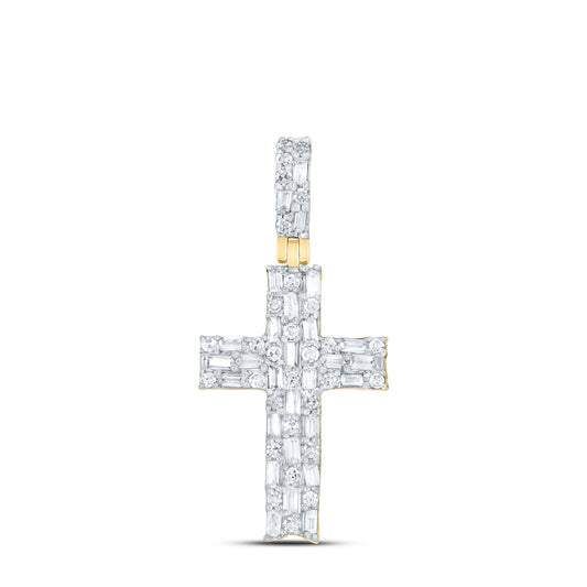 10kt Yellow Gold 5/8 Cttw Diamond Cross Pendant