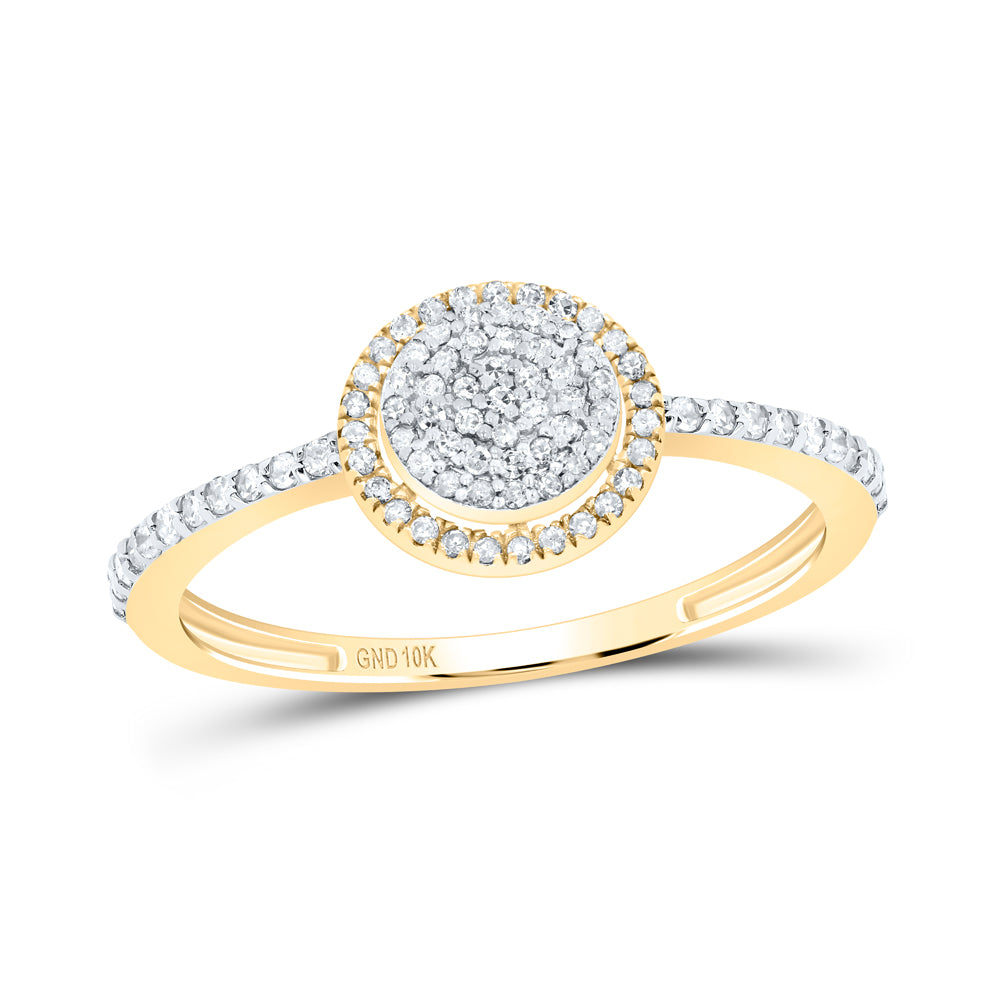 10kt Yellow Gold 1/3 Cttw Natural Diamond Round Wedding Engagement Anniversary Ring, Women Size: 5-9