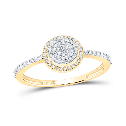 10kt Yellow Gold 1/3 Cttw Natural Diamond Round Wedding Engagement Anniversary Ring, Women Size: 5-9