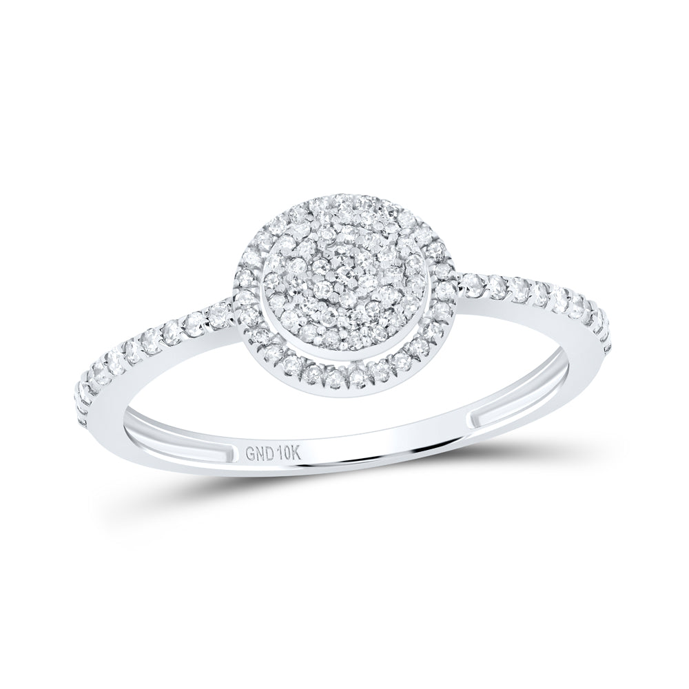 10kt White Gold 1/3 Cttw Diamond Round Wedding Engagement Anniversary Ring, Women Size: 5-9
