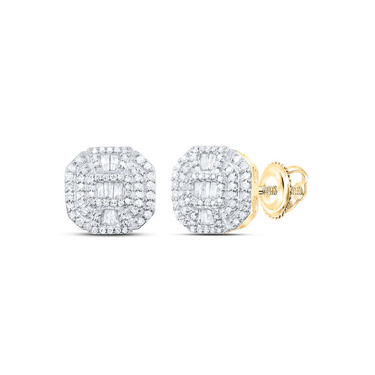 10kt Yellow Gold 1/2 Cttw Diamond Octagon Stud Earring