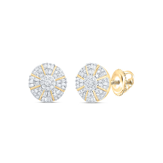 10kt Yellow Gold 1/2 Cttw Diamond Round Stud Earring