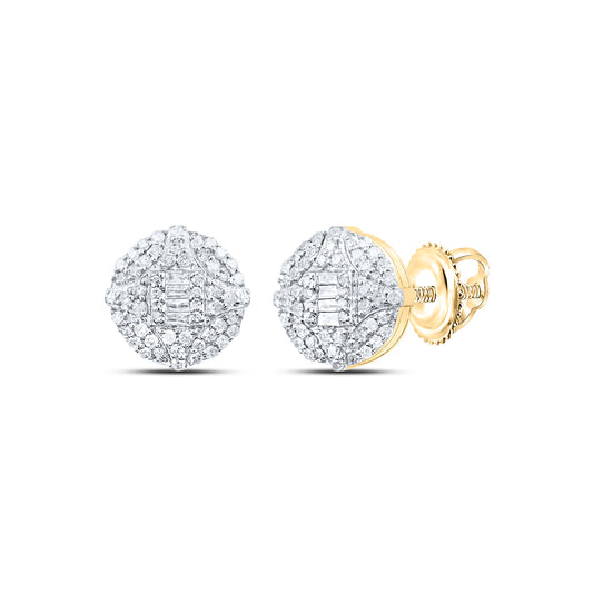 10kt Yellow Gold 1/2 Cttw Diamond Round Stud Earring