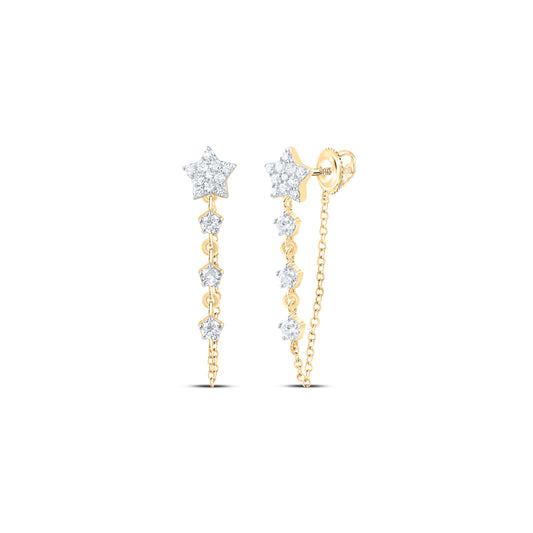 10kt Yellow Gold 1/3 Cttw Diamond Fashion Twinkle Star Earring