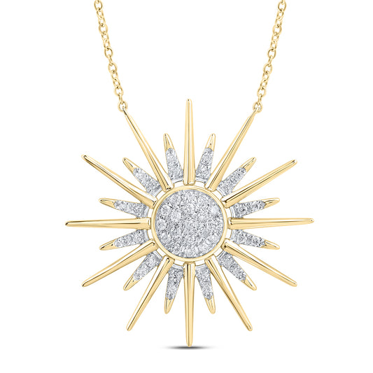 10kt Yellow Gold 1/4 Cttw Diamond Fashion Twinkle Necklace, Length: 18 Inch
