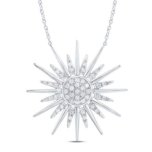 10kt White Gold 1/4 Cttw Natural Diamond Fashion Twinkle Necklace, Length: 18 Inch