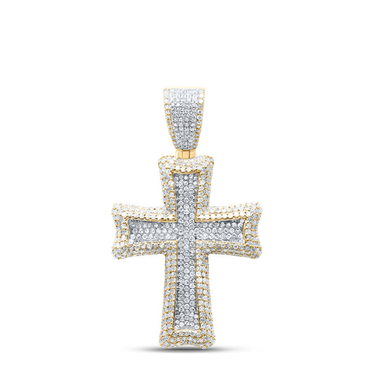 10kt Yellow Gold 2 5/8 Cttw Diamond Cross Mens Charm