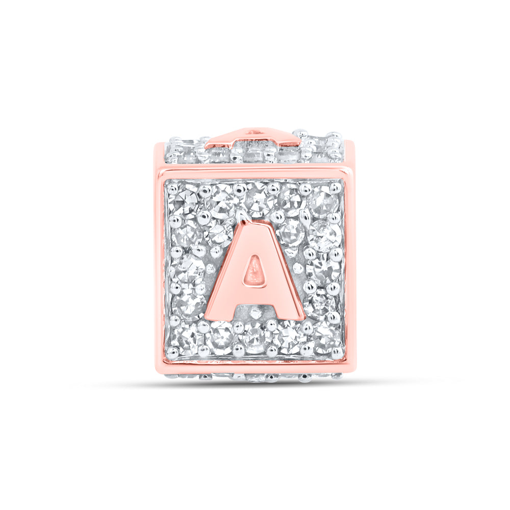 10K White Or Rose Gold Natural Diamond Fashion Initial Bracelet Box